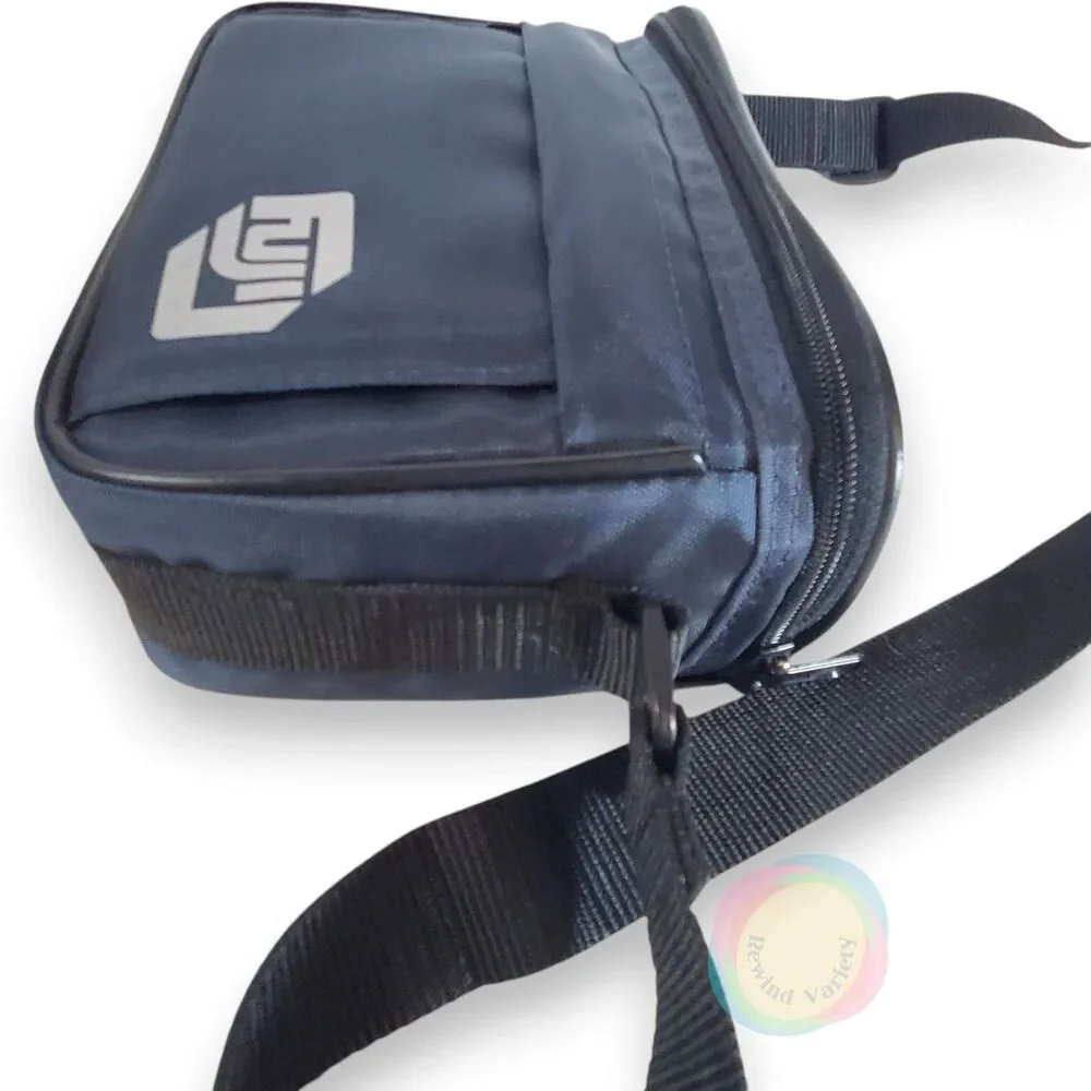 Vintage Fuji Camera Bag Navy Blue Adjustable Nylon
